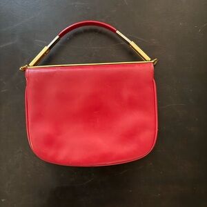 Red John T. Leather Vintage Italian Handbag.